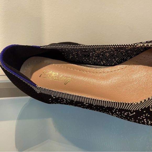 Summer soft shoe spackle cream and black with a hint of royal blue - Picture 3 of 4